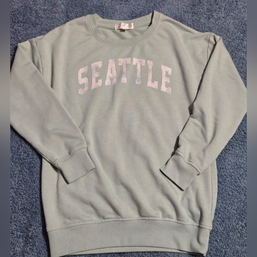Sunset WestAinsley French Terry Oversized Crew Neck Girls Size M